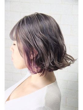 グレージュ×ラベンダー☆インナーカラーボブ B101198787 271 361 - グレージュ×ラベンダー☆インナーカラーボブ